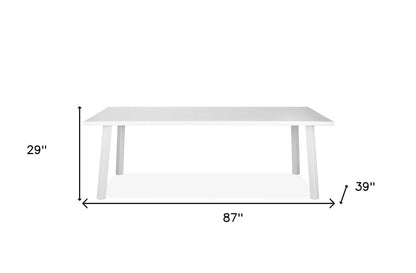 87" White Aluminum Outdoor Dining Table HomeRoots