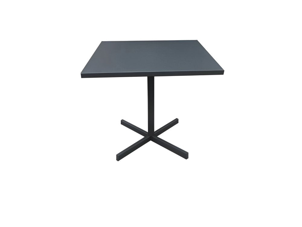 32" Gray Square Aluminum Pedestal Base Dining Table HomeRoots