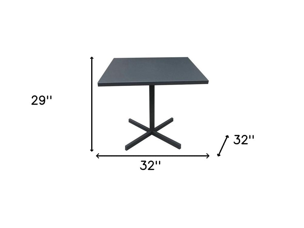 32" Gray Square Aluminum Pedestal Base Dining Table HomeRoots