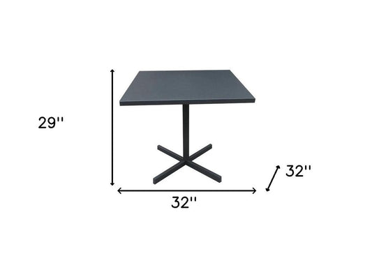 32" Gray Square Aluminum Pedestal Base Dining Table HomeRoots