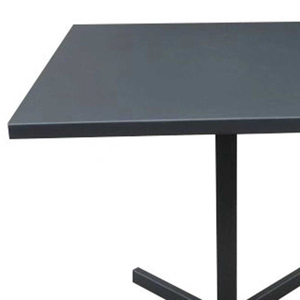 32" Gray Square Aluminum Pedestal Base Dining Table HomeRoots