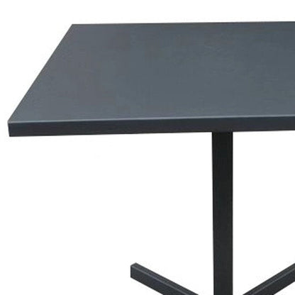 32" Gray Square Aluminum Pedestal Base Dining Table HomeRoots