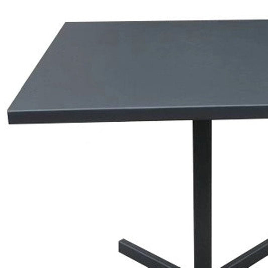 32" Gray Square Aluminum Pedestal Base Dining Table HomeRoots