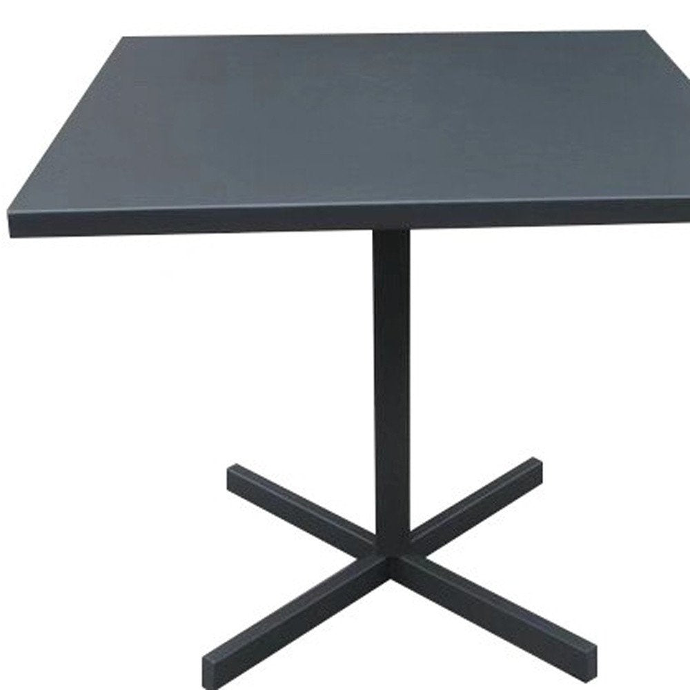 32" Gray Square Aluminum Pedestal Base Dining Table HomeRoots