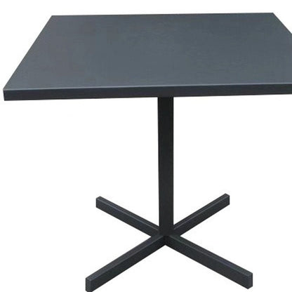 32" Gray Square Aluminum Pedestal Base Dining Table HomeRoots