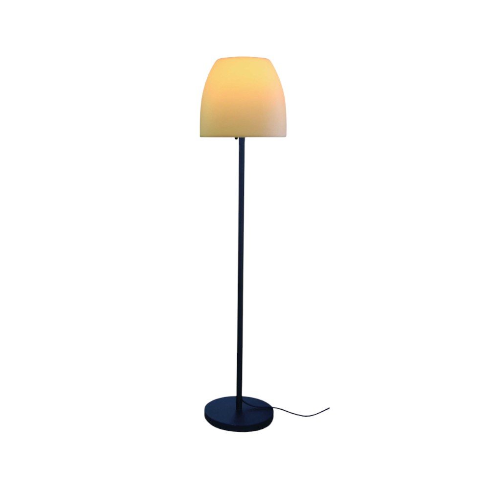 60" Black And White Metal Floor Lamp With White Bowl Shade — view 5
