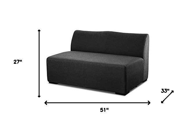 51" Charcoal Polyester Blend Loveseat - FurniFindUSA