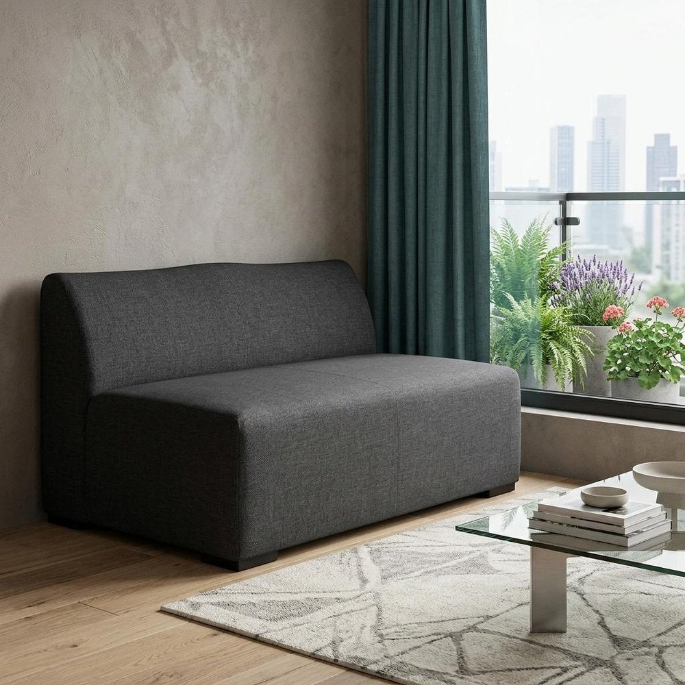 51" Charcoal Loveseat HomeRoots
