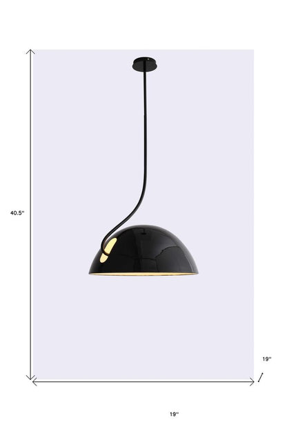 19 X 19 X 40.5 Black Aluminum Pendant Lamp HomeRoots