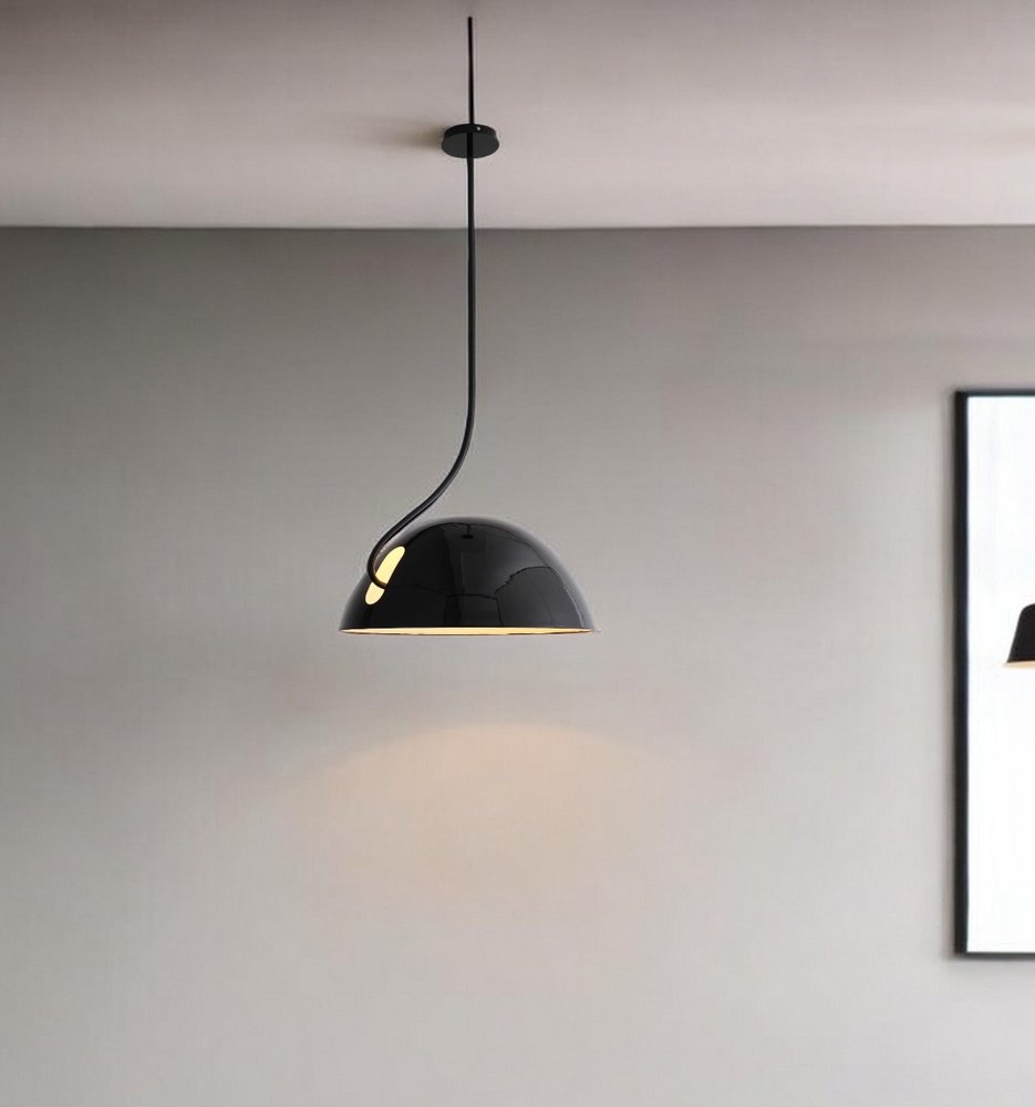 19 X 19 X 40.5 Black Aluminum Pendant Lamp HomeRoots