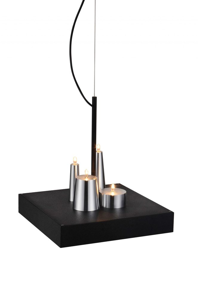 14 X 14 X 59 Black Stainless Steel Pendant Lamp — view 3
