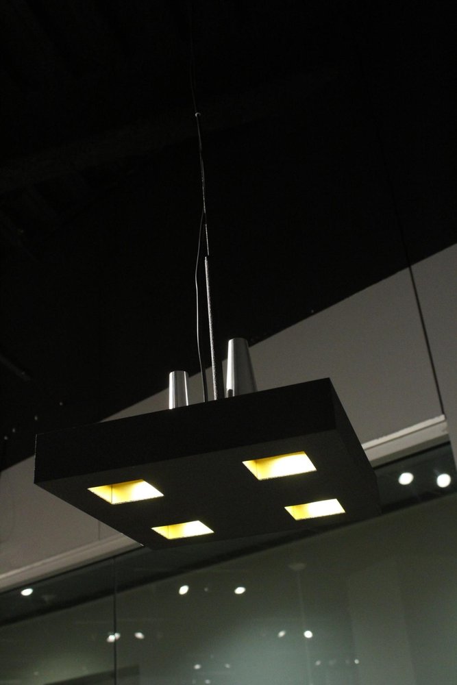 14 X 14 X 59 Black Stainless Steel Pendant Lamp — view 6