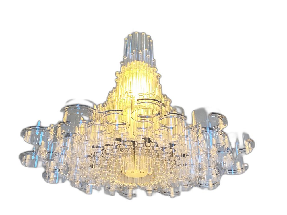 39 X 39 X 70 White Acrylic Pendant Lamp HomeRoots