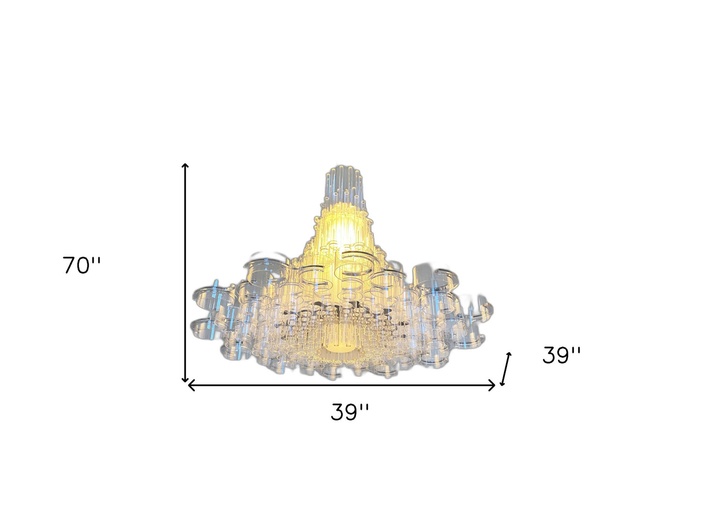 39 X 39 X 70 White Acrylic Pendant Lamp
