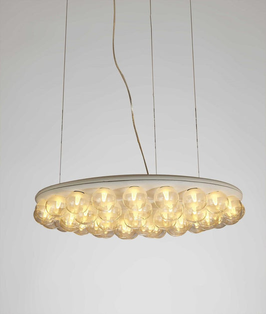29 X 29 X 7 White Glass Metal Pendant Lamp HomeRoots
