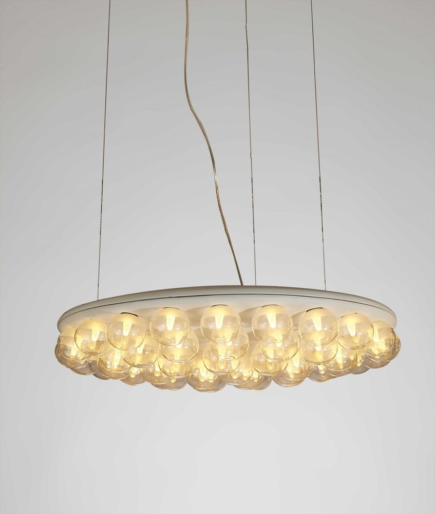 29 X 29 X 7 White Glass Metal Pendant Lamp — view 8
