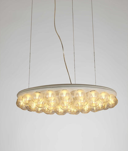 29 X 29 X 7 White Glass Metal Pendant Lamp HomeRoots