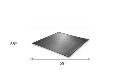 5' Charcoal Square Indoor Outdoor Area Rug HomeRoots