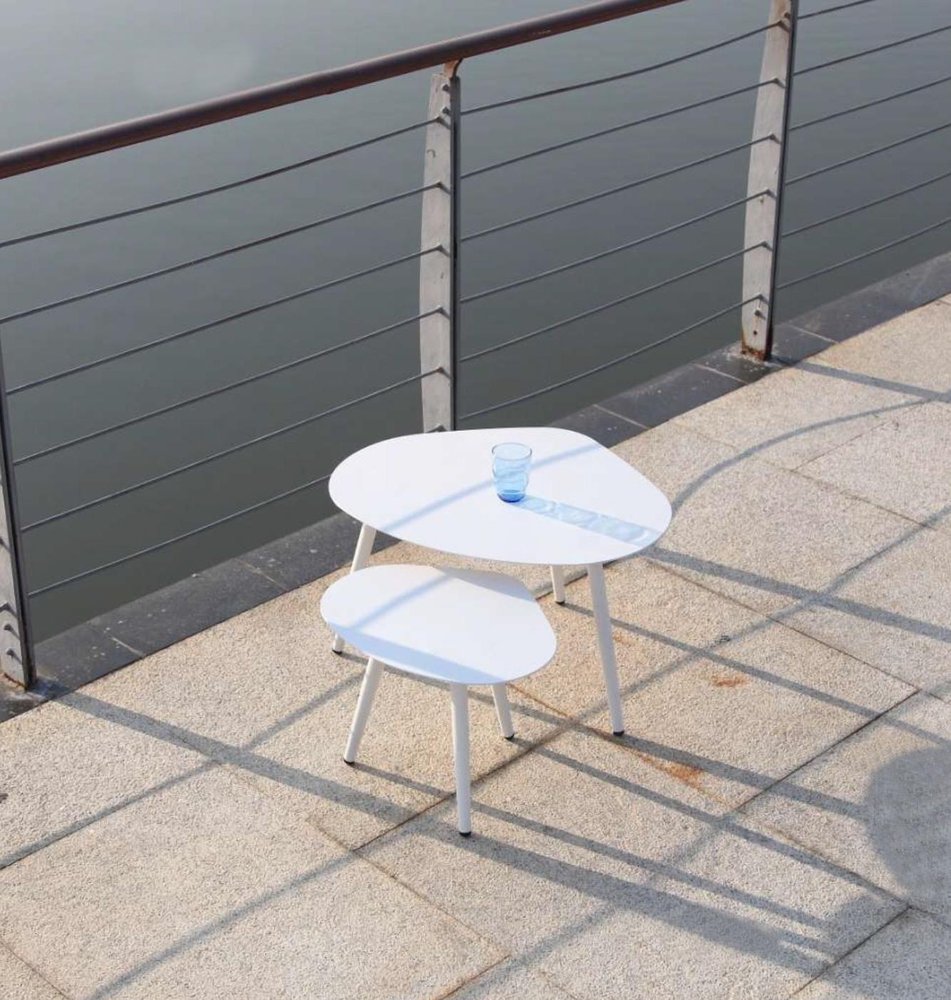 16" White Aluminum End Table HomeRoots