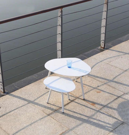 16" White Aluminum End Table HomeRoots