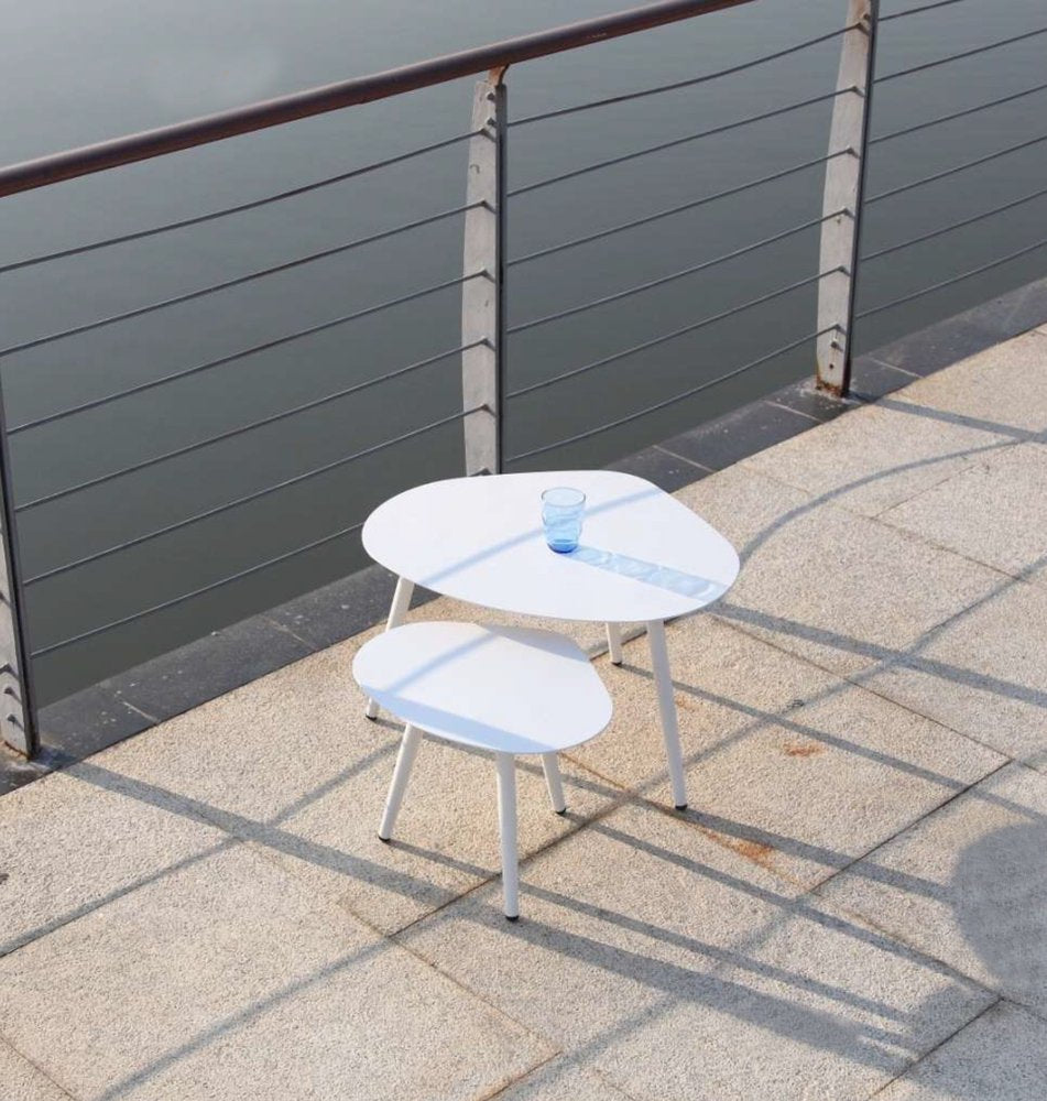 16" White Aluminum End Table HomeRoots