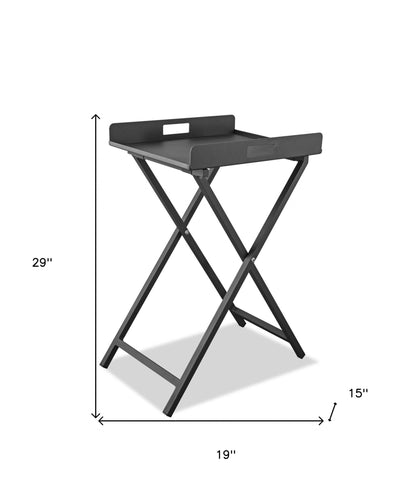 Gray Aluminum Indoor Outdoor Tray Table - FurniFindUSA