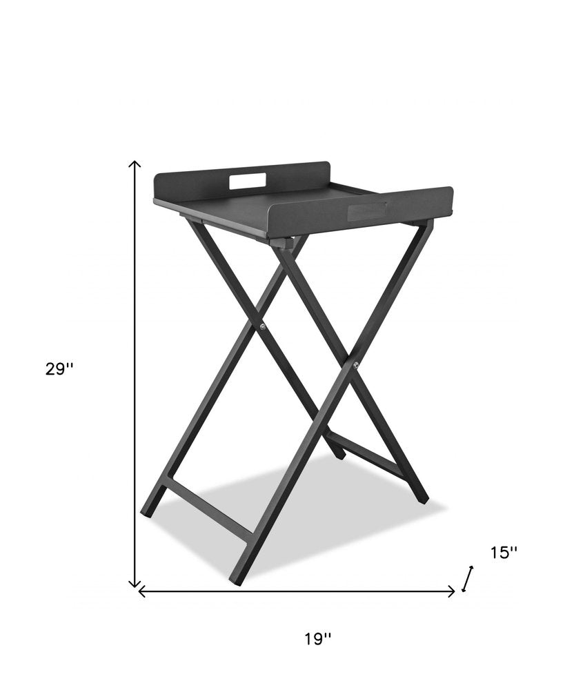 19" Gray Aluminum Outdoor Side Table HomeRoots