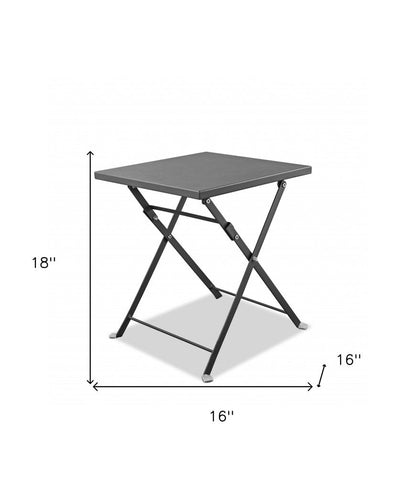 18" Gray Stainless Steel Square End Table HomeRoots