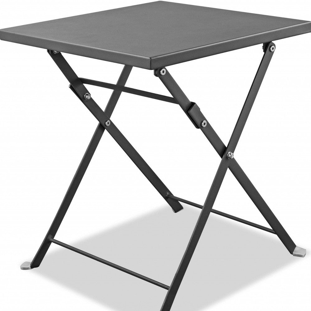 18" Gray Stainless Steel Square End Table