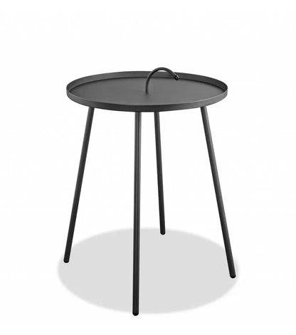 25" Gray Stainless Steel Round End Table HomeRoots