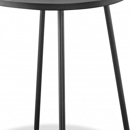 25" Gray Stainless Steel Round End Table HomeRoots