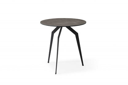 20" Black And Gray Ceramic Round End Table HomeRoots