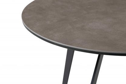 20" Black And Gray Ceramic Round End Table HomeRoots