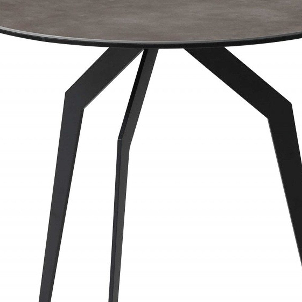 20" Black And Gray Ceramic Round End Table HomeRoots