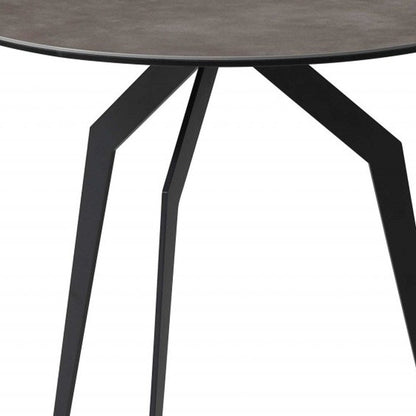 20" Black And Gray Ceramic Round End Table HomeRoots