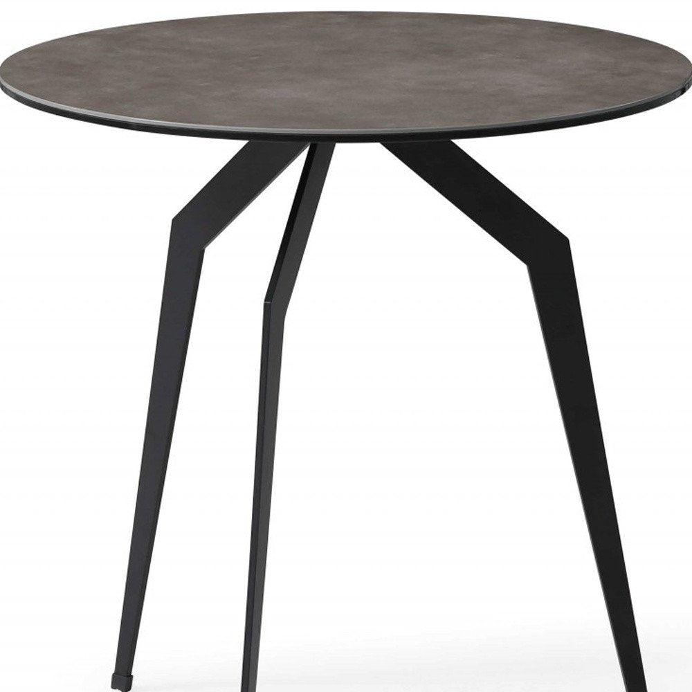 20" Black And Gray Ceramic Round End Table HomeRoots