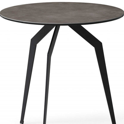 20" Black And Gray Ceramic Round End Table HomeRoots