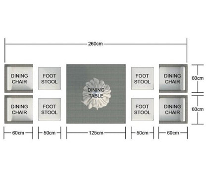 Nine Piece Clear and Gray Glass Dining Set HomeRoots