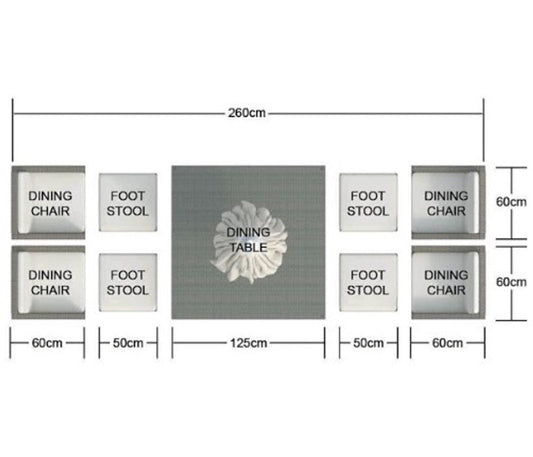 Nine Piece Clear and Gray Glass Dining Set HomeRoots
