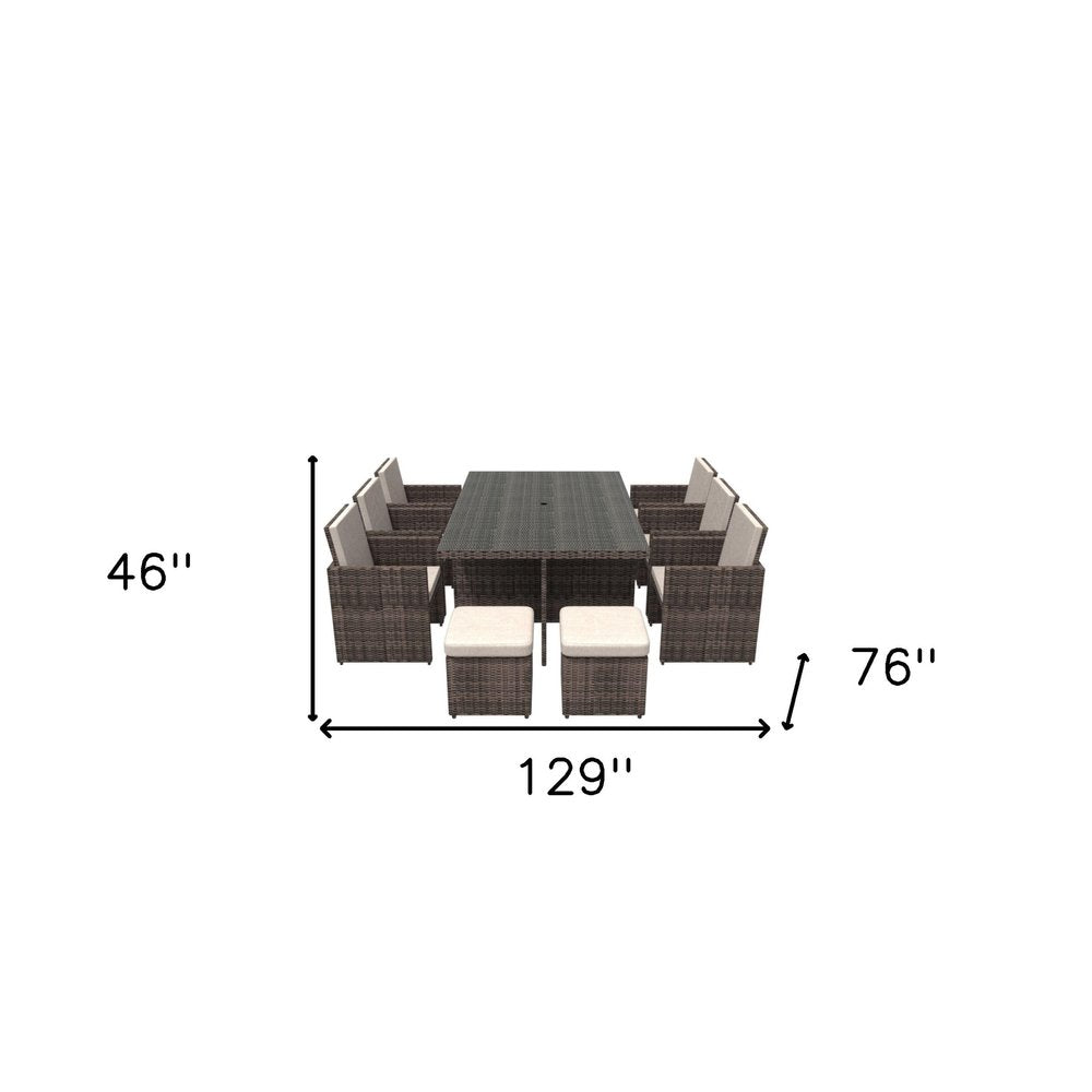 11 Piece Clear and Gray Glass Dining Set HomeRoots