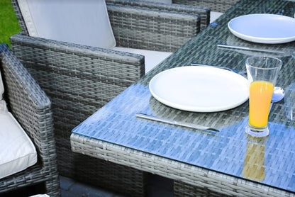 11 Piece Clear and Gray Glass Dining Set HomeRoots