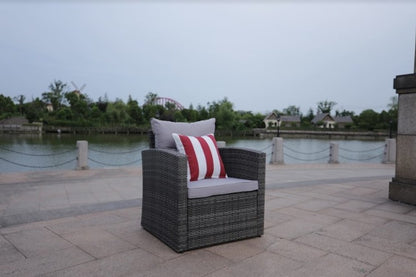 Six Piece Outdoor Brown Metal Sofa Seating Group With Cushions HomeRoots
