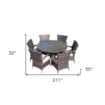 Seven Piece Clear and Gray Round Glass Dining Set HomeRoots