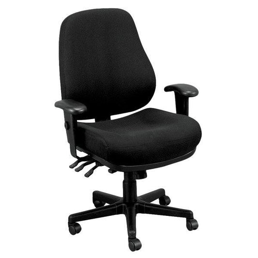 Charcoal and Black Adjustable Swivel Fabric Rolling Office Chair - FurniFindUSA