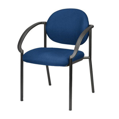 Set of Two Navy Blue and Black Fabric Office Chair - FurniFindUSA