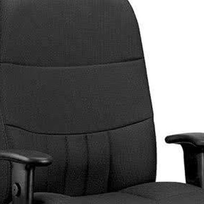 Black Adjustable Swivel Fabric Rolling Office Chair - FurniFindUSA