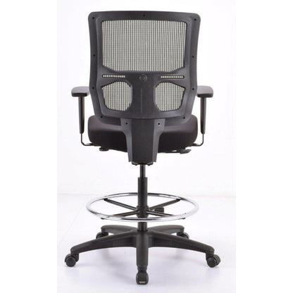 Black Adjustable Swivel Mesh Rolling Drafting Chair - FurniFindUSA