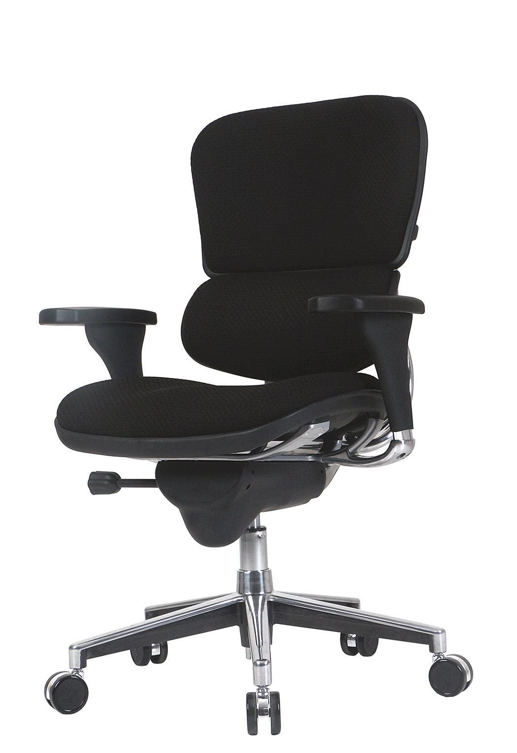 Black Adjustable Swivel Fabric Rolling Office Chair - FurniFindUSA