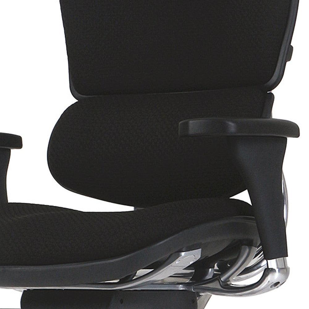 Black Adjustable Swivel Fabric Rolling Office Chair - FurniFindUSA