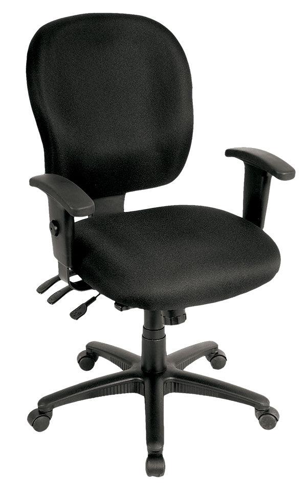 Charcoal Adjustable Swivel Fabric Rolling Office Chair - FurniFindUSA